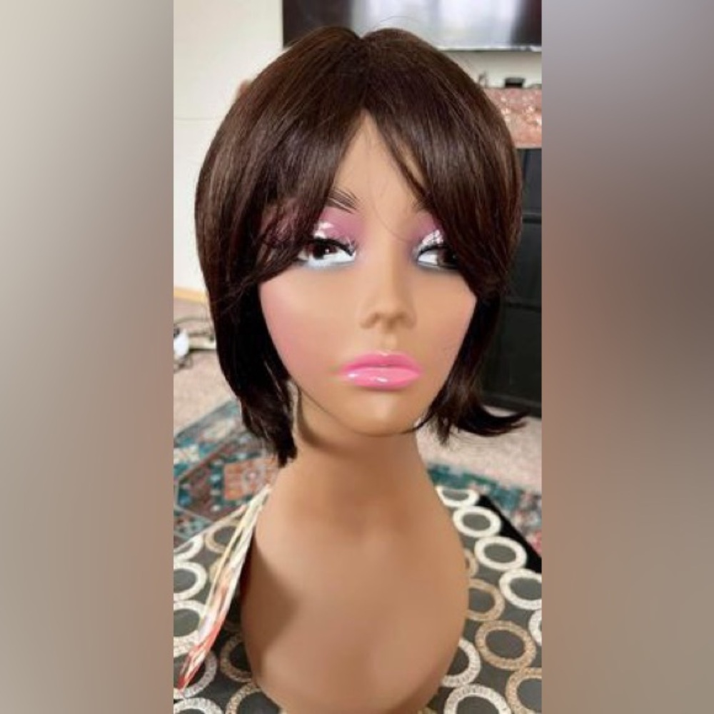 Fiber hair wig short style